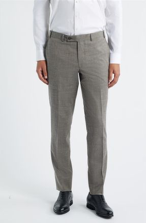 Jack Victor Patrick Tropical Wool, Silk & Linen Blend Pants in Greige at Nordstrom, Size 33