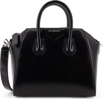 Givenchy Antigona Mini Leren Schoudertas - Dames - Handtassen - Zwart - ONE Size - Katoen - Tassen