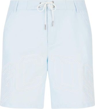 GCDS Gcds - Logo-print Zwemshorts - Heren - Badkleding - Blauw - Maat: 2XL Nylon