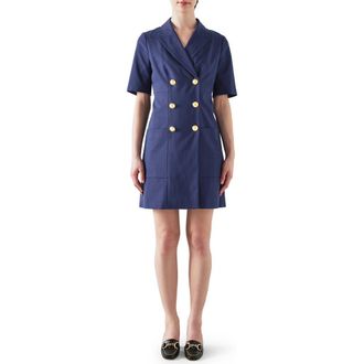 L.k. Bennett Kennedy Double Breasted Blazer Dress in Spring Navy at Nordstrom Rack, Size 14 Us / 18 Uk