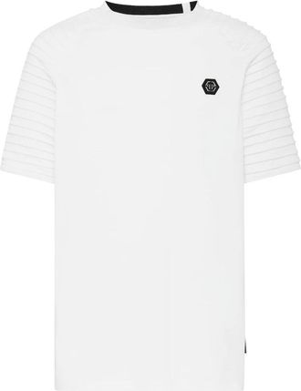 Philipp Plein Tops, Heren, Wit, M, Katoen, T-shirt Ronde Hals SS