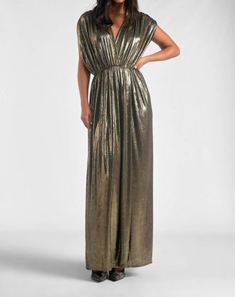 Elan Carlise Maxi Dress In Gold