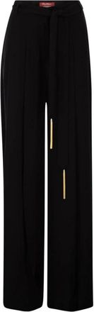 Max Mara Msevalico Palazzo Broek - Dames - Wijde Broeken - Zwart - 3XS - Polyester - Broeken