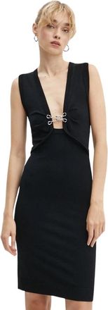 Moschino Fitted Short Dress - Dames - Korte kleedjes - Zwart - L - Polyester - Kleedjes