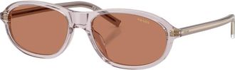 Prada Oval Zonnebril - Dames - Accessoires - Paars - Maat: 56 MM