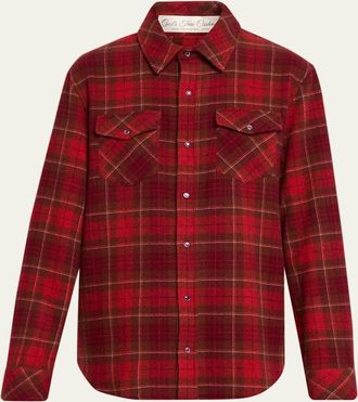 God's True Cashmere Love Tartan Cashmere Flannel Shirt
