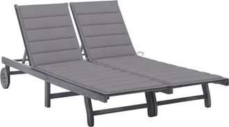 vidaXL Vidaxl - Tumbona De Jard&iacute;n 2 Personas Y Cojines Madera Maciza De Acacia