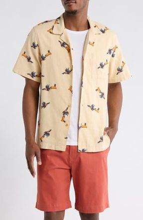 Lucky Brand x Guinness Toucan Cotton Camp Shirt in Natural Multi Print at Nordstrom Rack, Size Xx-Large
