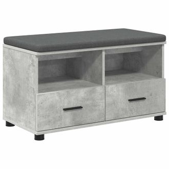 vidaXL Banco De Entrada Con Coj&iacute;n Gris Concreto 80 X 38 X 46 Cm Vidaxl