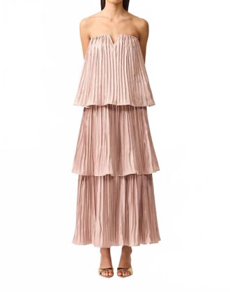 Elliatt Lison Tiered Strapless Gown In Pink
