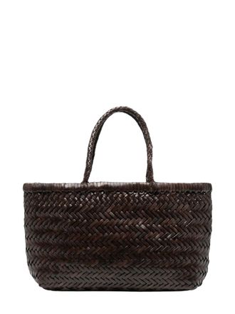 Dragon Diffusion Herringbone-Weave Leather Tote Bag with Braided Handles