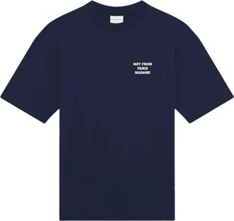 Dr&ocirc;le de Monsieur T-Shirt 100% Katoen - Heren - T-shirts - Blauw - S - Katoen - Tops