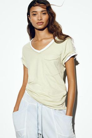 Pilcro The Quinn Short-Sleeve V-Neck Tee by Pilcro