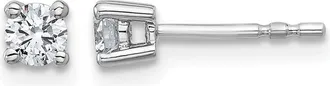 Diamond2Deal 14k Gold 1/3 ct Round Lab Grown Diamond Stud Earrings VS Clarity, D-E Color