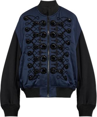 Balmain Satin Militaire Bomberjack - Heren - Bomber jackets - Blauw - L - Jassen