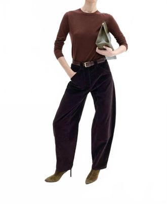 Co Corduroy Patch Pants In Chocolate