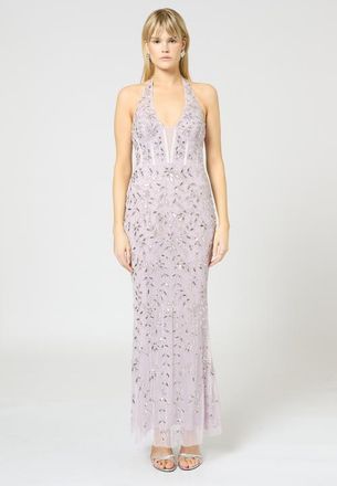 Beauut Embellished Sequin Beaded Maxi Corset Dress in Lilac at Nordstrom, Size 14