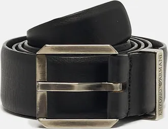 Emporio Armani Buckle Belt Black Leather