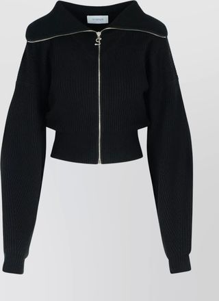 Sportmax cropped cashmere blend cardigan with high collar