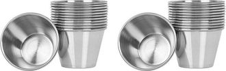 OEM 20 Vasos De Acero Inoxidable Cepillado De Primera Calidad Para Salsas, Condimentos, Especias Y L&iacute;quidos - 70 Ml (2.5 Oz)