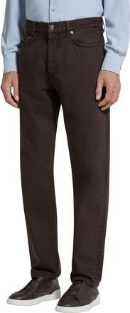 Ermenegildo Zegna Roccia City Fit Jeans in Dark Brown at Nordstrom, Size 30