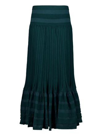 Zimmermann Teal Rebellion midi skirt - Verde