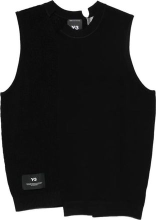 Yohji Yamamoto Gfx Knitted Vest With Perforated Details