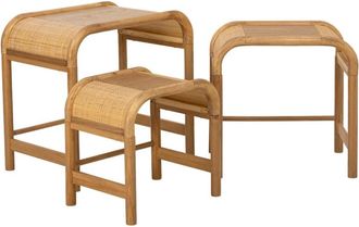 Wanderlust Deco Mesas set 3 pzas marr&oacute;n 60x40x57/ 51x36x51/42x32x42 alt. cm