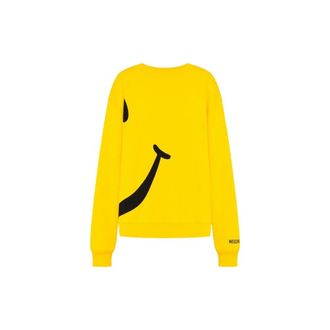 Moschino Sweatshirts, unisex, Yellow, Size: XS Smiley Cotton Sweatshirt