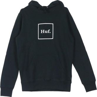 HUF Zwarte hoodie met boxlogo - Heren - Hoodies - Zwart - XL - Katoen - Hoodies & sweatvesten