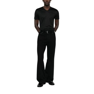 Gucci Tops, Heren, Zwart, M, Zijden jersey T-shirt