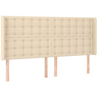 vidaXL Cabecero Con Led De Tela Color Crema 203x16x118/128 Cm Vidaxl