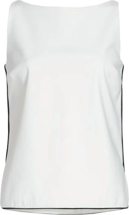 La Petite Robe Di Chiara Boni Womens Vanesa Piping Sleeveless Blouse In White/black