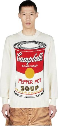 Junya Watanabe Soup Andy Warhol Sweater - Heren - Ronde hals truien - Wit - M - Katoen - Truien & Vesten