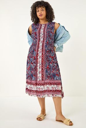 Roman Paisley Print Midi Dress