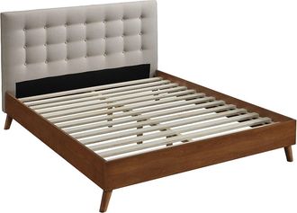 Vente-Unique Cama FRANCESCO 180x200cm - Tela beige