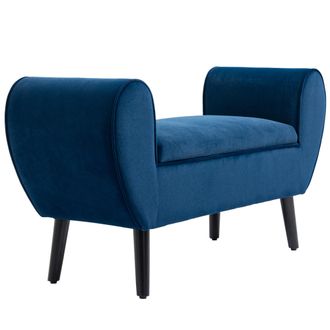 HOMCOM Panca Contenitore Per Camera Da Letto E Ingresso In Tessuto Vellutato Blu - Homcom
