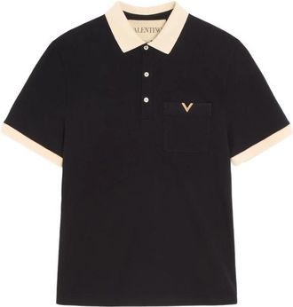 Valentino Cotton Piqu&eacute; Polo With VGold