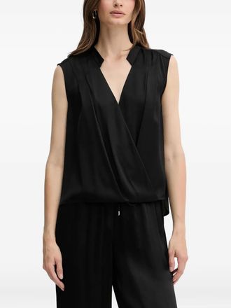 BOSS v-neck blouse - women - Silk/Elastane - 40 - Black