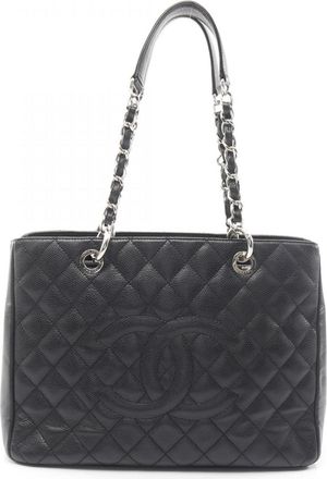 Chanel Black Grained Calfskin Tote Bag (Pre-Owned)
