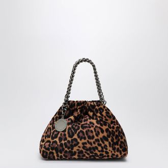 Stella McCartney Falabella Mini Drawstring Bag in leopard velvet