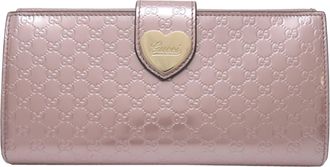 Gucci Microguccissima Pink Leather Long Wallet (Bi-Fold) (Pre-Owned)