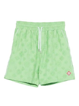 Casablanca logo-pattern drawstring shorts - Verde