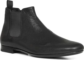 Prada Mens Black Leather Chelsea Boots Goatskin