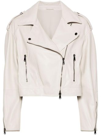Brunello Cucinelli Jack met gekerfde revers - Beige