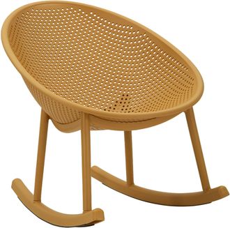 Mauro Ferretti Silla Mecedora Ibiza Mostaza Cm 66x88x80 (altura Del Asiento Cm 38)