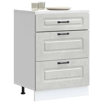Berkfield Home Kitchen Base Cabinet Kalmar Concrete Grey Engineered Wood