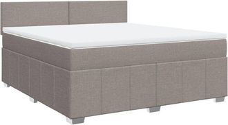 vidaXL Vidaxl - Cama Box Spring Con Colch&oacute;n Tela Gris Taupe 180x200 Cm