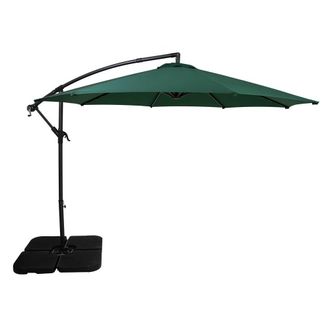 MonsterShop Cantilever Parasol 3m With Square Base - Green