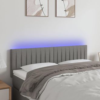 vidaXL Cabecero Con Led De Tela Gris Oscuro 144x5x78/88 Cm Vidaxl